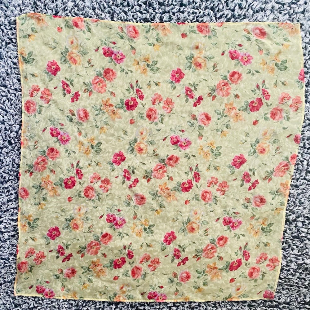 Floral Pattern Square Scarf